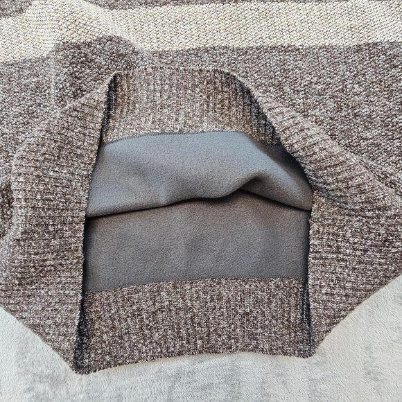 Pronti Collection by Phita Sweater Mens 3XL Brown Striped 1/4 Zip Lined Pullover - Picture 4 of 9